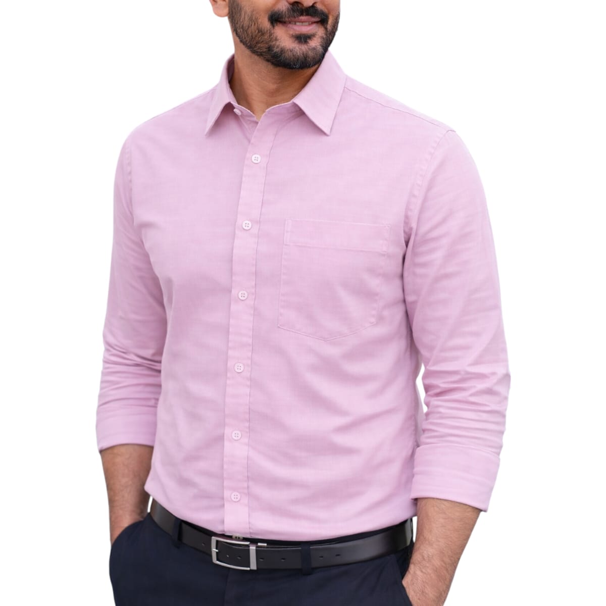 Super Premium Oxford Cotton Full Sleeve Shirt [Pink Color]